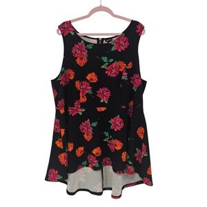 Torrid Floral High Low Skater dress SZ 3X mini dark fairycore Dark Romantic‎
